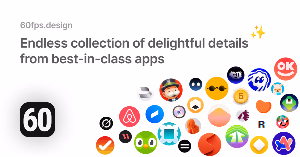 60fps - UI/UX animation inspiration for mobile & web apps Open Graph Image