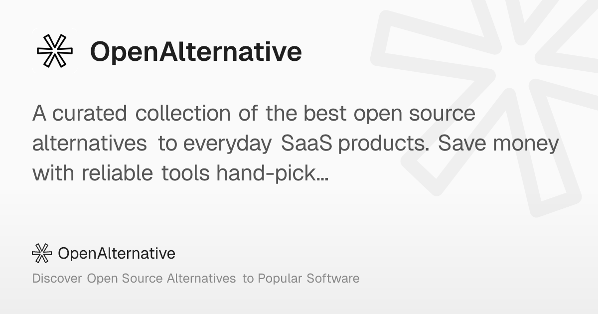 Open Source Alternatives to Popular Software – OpenAlternative Open Graph Image